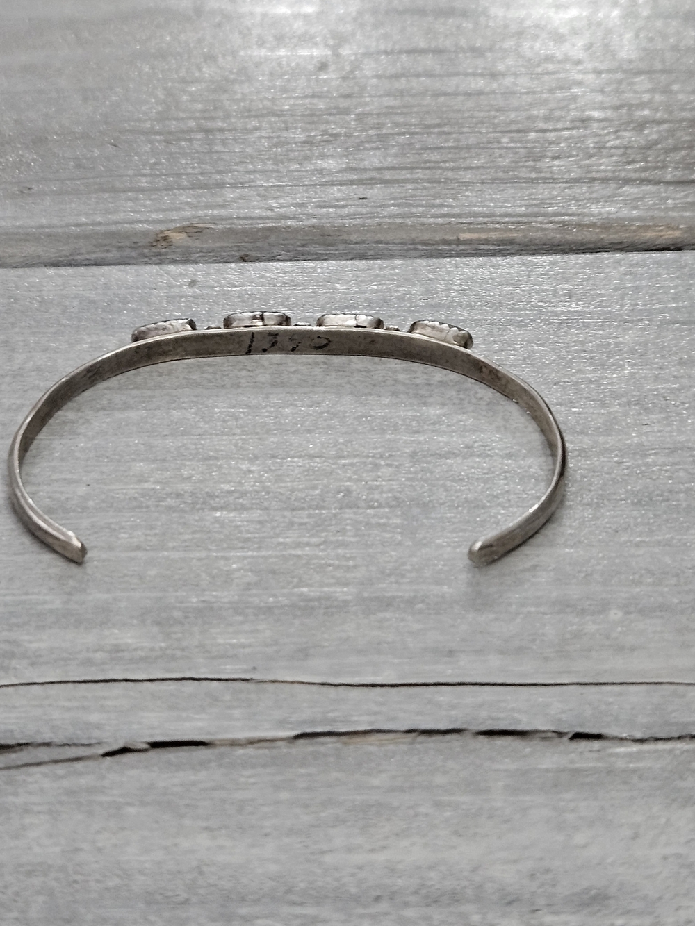 Sterling Turquoise Cuff w/ Engraved Detailing - Picture 4 of 11